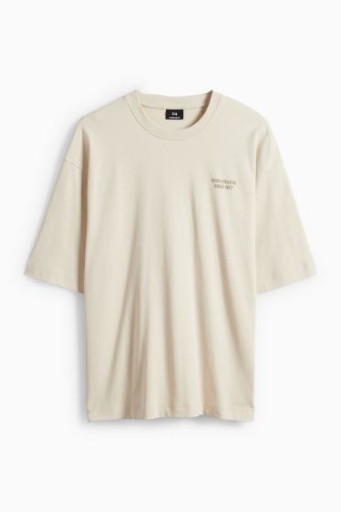 Home - Samarreta de màniga curta - oversized - beix clar