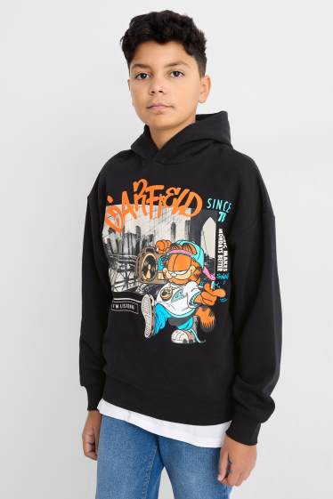 Children Boys - Garfield - hoodie - black