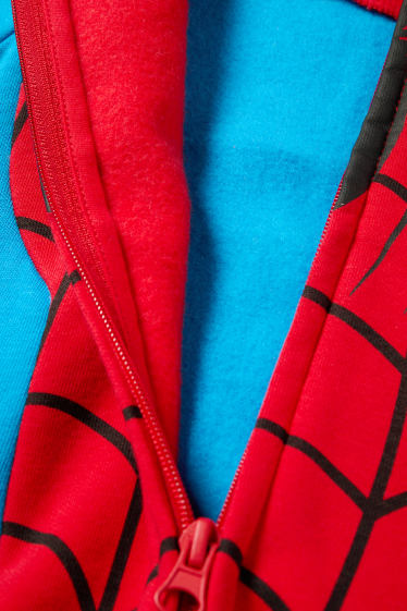 Enfants garçons - Spider-Man - ensemble - sweat zippé à capuche et pantalon de jogging - rouge / bleu