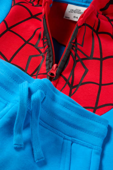 Enfants garçons - Spider-Man - ensemble - sweat zippé à capuche et pantalon de jogging - rouge / bleu