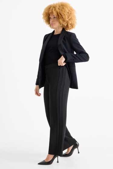 Dámské - Business kalhoty - mid waist - regular fit - černá