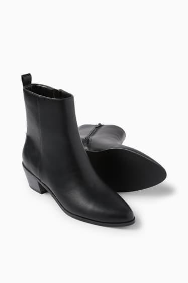 Women - Ankle boots - faux leather - black