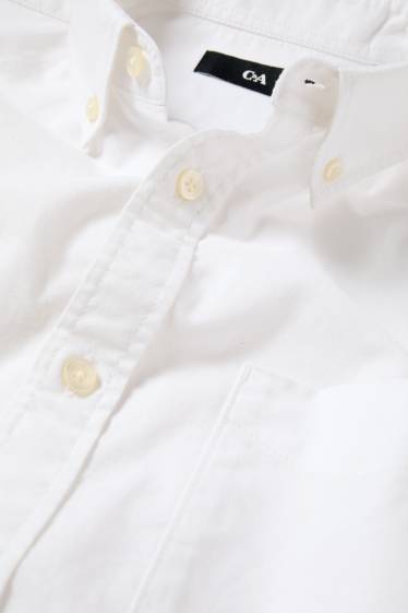 Herren - Hemd - Regular Fit - Button-down - cremeweiss