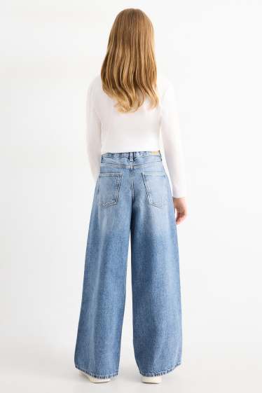 Kinder Mädchen - Baggy Jeans - helljeansblau
