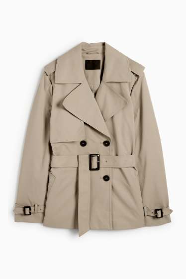Dames - Korte trenchcoat - beige