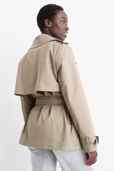 Dames - Korte trenchcoat - beige