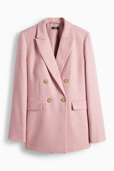 Dámské - Business blejzr s vlněným podílem - regular fit - růžová