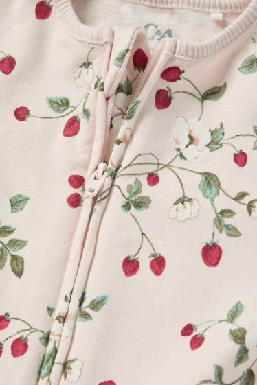 Baby Mädchen - Erdbeere - Baby-Schlafanzug - rosa