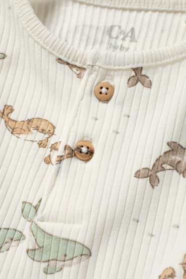 Unisex - Meerestiere - Baby-Body - gerippt - cremeweiß