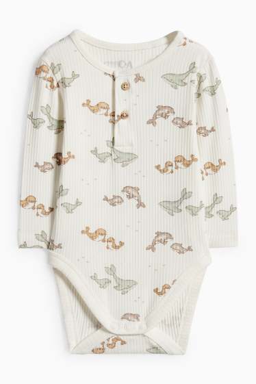 Unisex - Meerestiere - Baby-Body - gerippt - cremeweiß