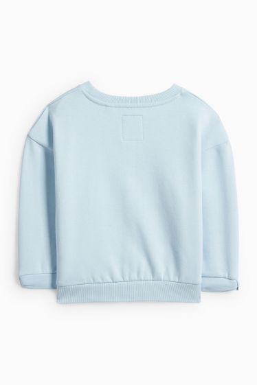 Enfants filles - Minnie Mouse - sweat - finition brillante - bleu clair