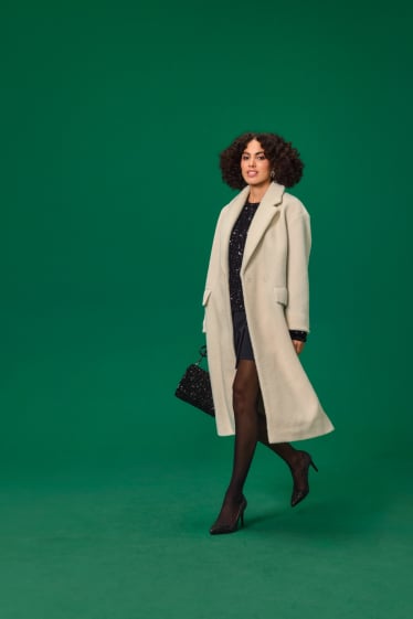 Women - Long sleeve sequin top - regular fit - black