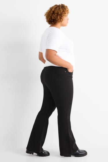 Donna - Jeans svasati - vita alta - nero