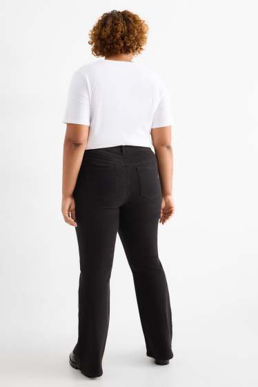 Donna - Jeans svasati - vita alta - nero