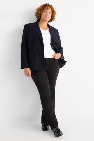 Donna - Jeans svasati - vita alta - nero