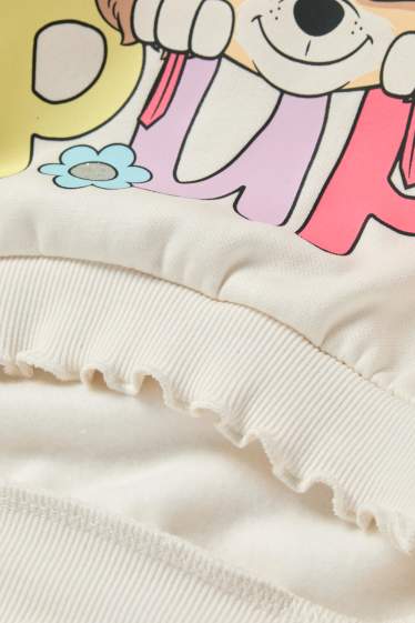 Děti - dívky - Tlapková patrola - Skye- mikina - s třpytivými efekty - krémově bílá