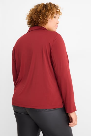 Damen - Jersey-Bluse - dunkelrot