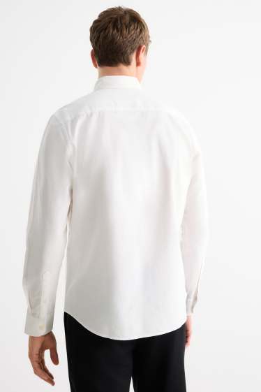 Herren - Hemd - Regular Fit - Button-down - cremeweiss