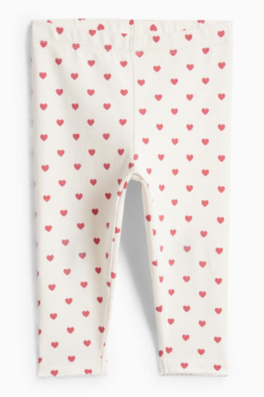 Bebeluși - fete - Inimioare - compleu bebeluși - 2 piese - roz închis