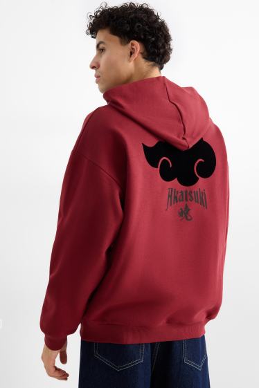 Bărbați - Hanorac supradimensionat - Naruto - roșu închis / negru