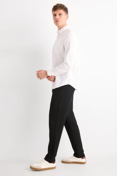 Pánské - Kalhoty chino - tapered fit - strukturované - černá