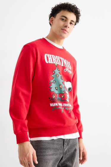 Herren - Weihnachts-Sweatshirt - Peanuts - rot