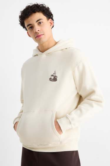 Uomo - Felpa con cappuccio - crema