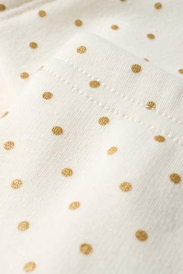 Bébés filles - Leggings chauds pour bébé - doublure en peluche - à pois - blanc crème