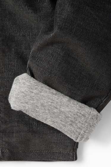 Miminka - chlapci - Termo manšestrové kalhoty pro miminka - tmavošedá