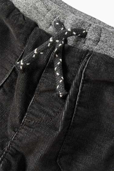 Miminka - chlapci - Termo manšestrové kalhoty pro miminka - tmavošedá