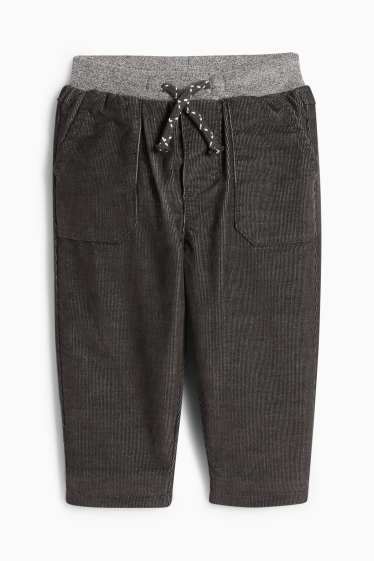 Miminka - chlapci - Termo manšestrové kalhoty pro miminka - tmavošedá