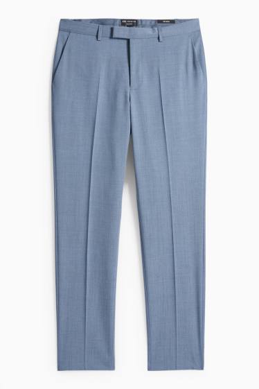 Uomo - Pantaloni di lana coordinabili - regular fit - blu