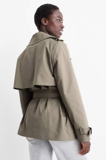 Damen - Kurzer Trenchcoat - beige
