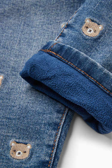Baby Mädchen - Bärchen - Baby-Jeans - Thermojeans - jeansblau