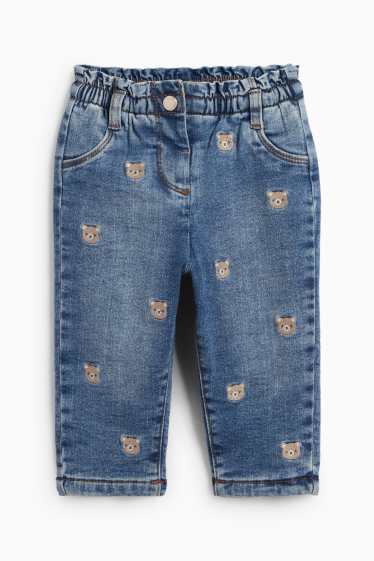 Baby Mädchen - Bärchen - Baby-Jeans - Thermojeans - jeansblau