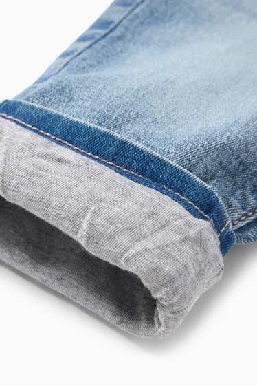 Baby Girls - Floral - baby jeans - thermal jeans - denim-light blue