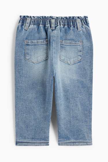 Baby Girls - Floral - baby jeans - thermal jeans - denim-light blue