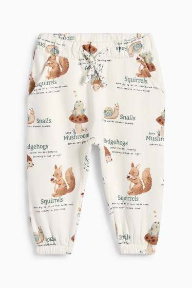 Baby Boys - Woodland animals - baby joggers - cremewhite