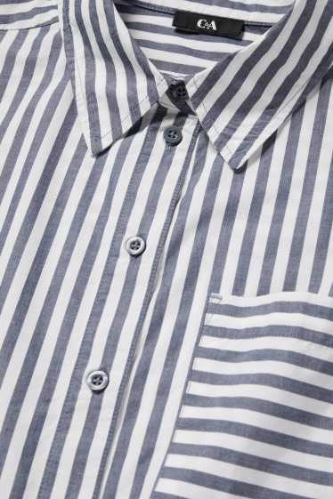 Damen - Bluse - gestreift - blau / weiß