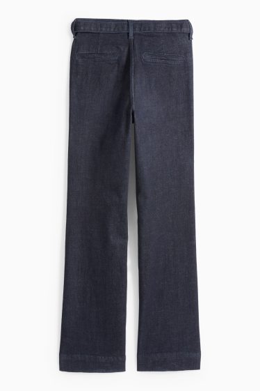 Dona - Flared Jeans amb cinturó - high waist - LYCRA® - texà blau fosc