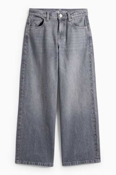 Enfants filles - Jean - jean gris clair