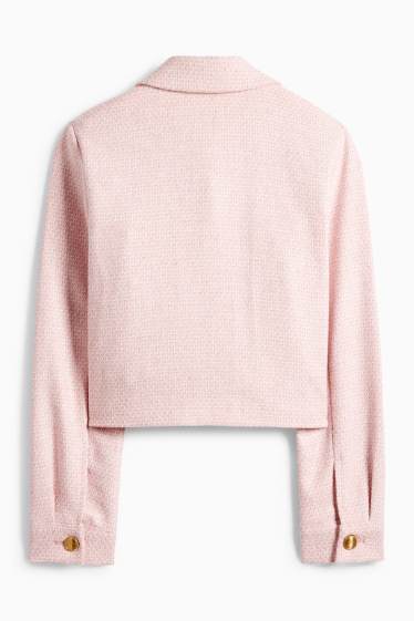 Dámské - Business blejzr - relaxed fit - strukturovaný - růžová
