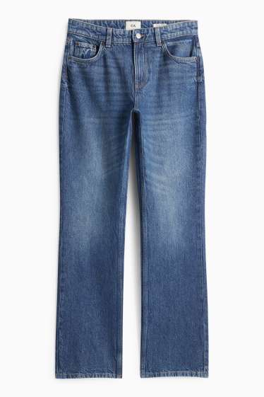 Women - Straight jeans - low-rise waist - blue denim