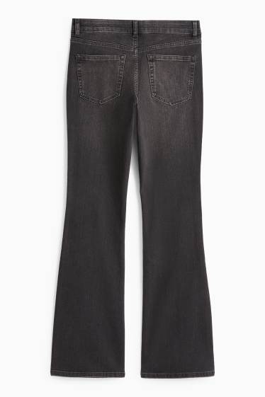 Damen - Bootcut Jeans - Low Waist - dunkeljeansgrau