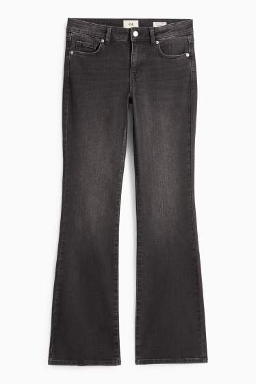 Damen - Bootcut Jeans - Low Waist - dunkeljeansgrau