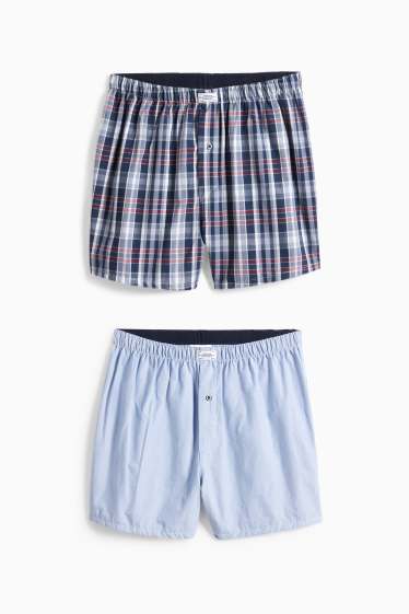 Bărbați - Multipack 2 perechi - boxeri - țesătură - albastru închis