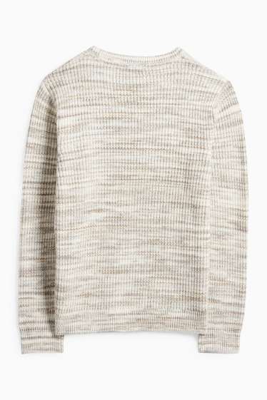 Děti - chlapci - Svetr - žebrovaný - krémově bílá