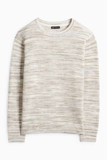 Děti - chlapci - Svetr - žebrovaný - krémově bílá