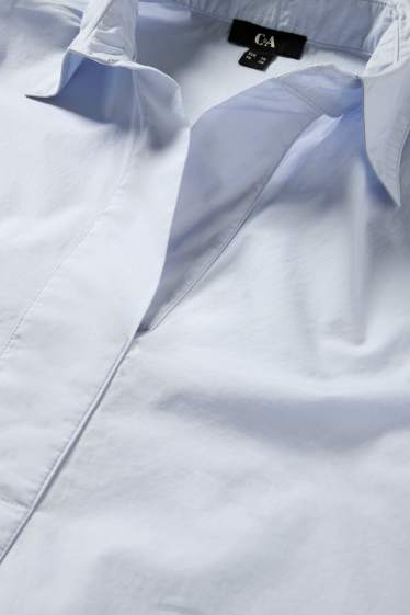 Women - V-neck blouse - light blue