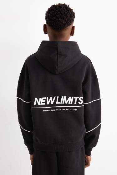 Děti - chlapci - Mikina s kapucí - černá